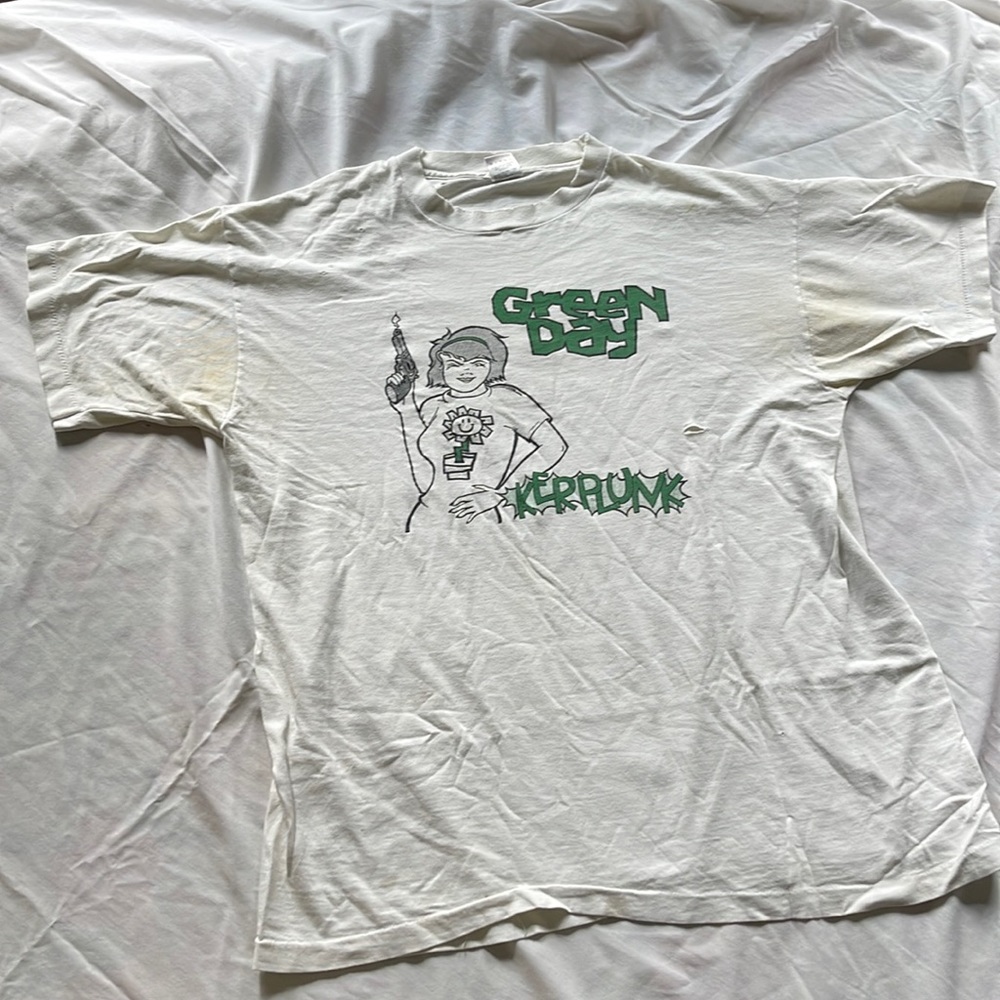 Vintage Uber distressed 90s GREEN DAY Kerplunk 1992 t shirt XL PRE-Worn